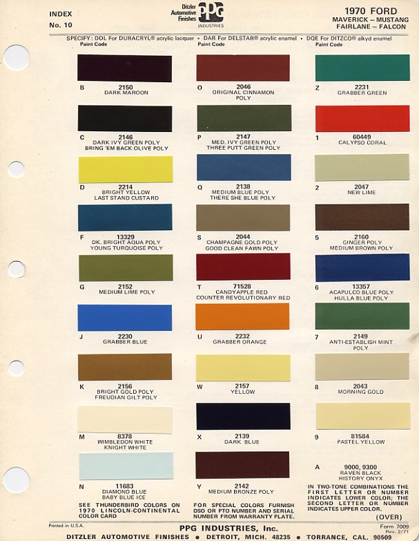 1970 Ford truck color codes #5