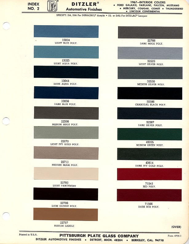 1967 Ford mustang paint codes #4
